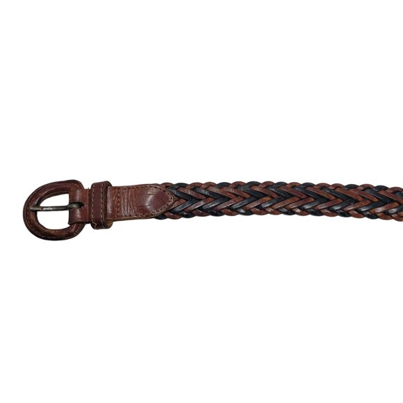 Vtg Handmade‎ Western Braided Leather Belt Sz L Dark Brown Black 38\